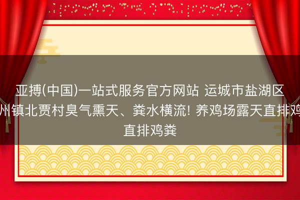 亚搏(中国)一站式服务官方网站 运城市盐湖区解州镇北贾村臭气熏天、粪水横流! 养鸡场露天直排鸡粪