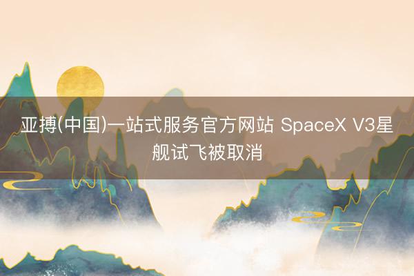 亚搏(中国)一站式服务官方网站 SpaceX V3星舰试飞被取消