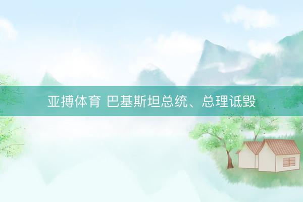 亚搏体育 巴基斯坦总统、总理诋毁