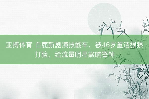 亚搏体育 白鹿新剧演技翻车，被46岁董洁狠狠打脸，给流量明星敲响警钟