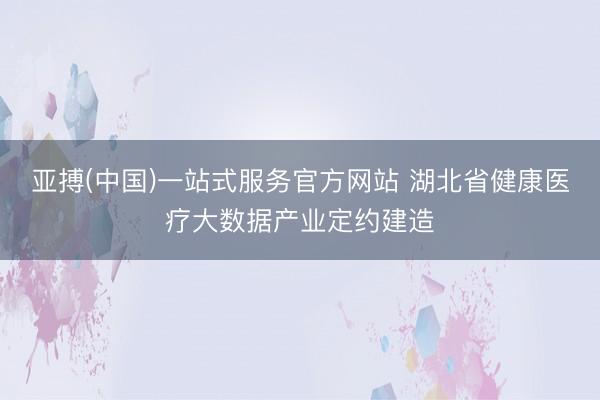 亚搏(中国)一站式服务官方网站 湖北省健康医疗大数据产业定约建造