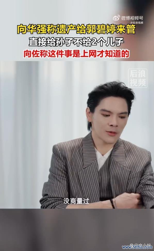 向佐称遗产留给孩子是上网才知说念的 短视频揭秘家眷安排